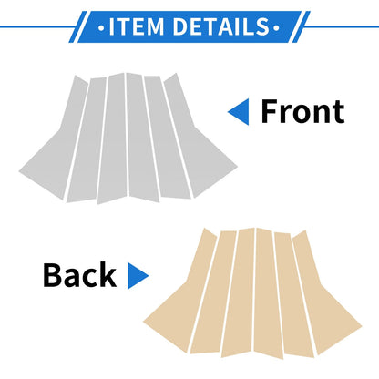 6 Pcs Door Pillar Window Trim for Land Rover Range (2014-2021) Silver Tone