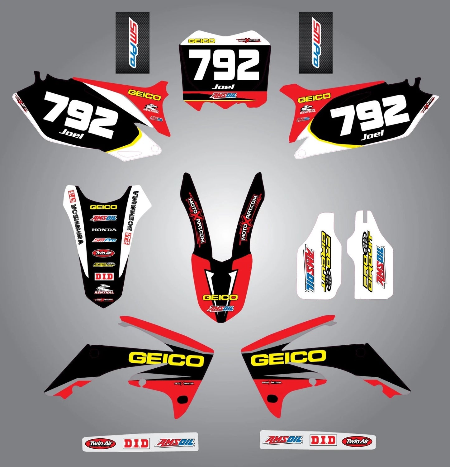 Custom Graphics Full Kit for Honda CRF 450 (2009-2012) Sonic Style Stickers