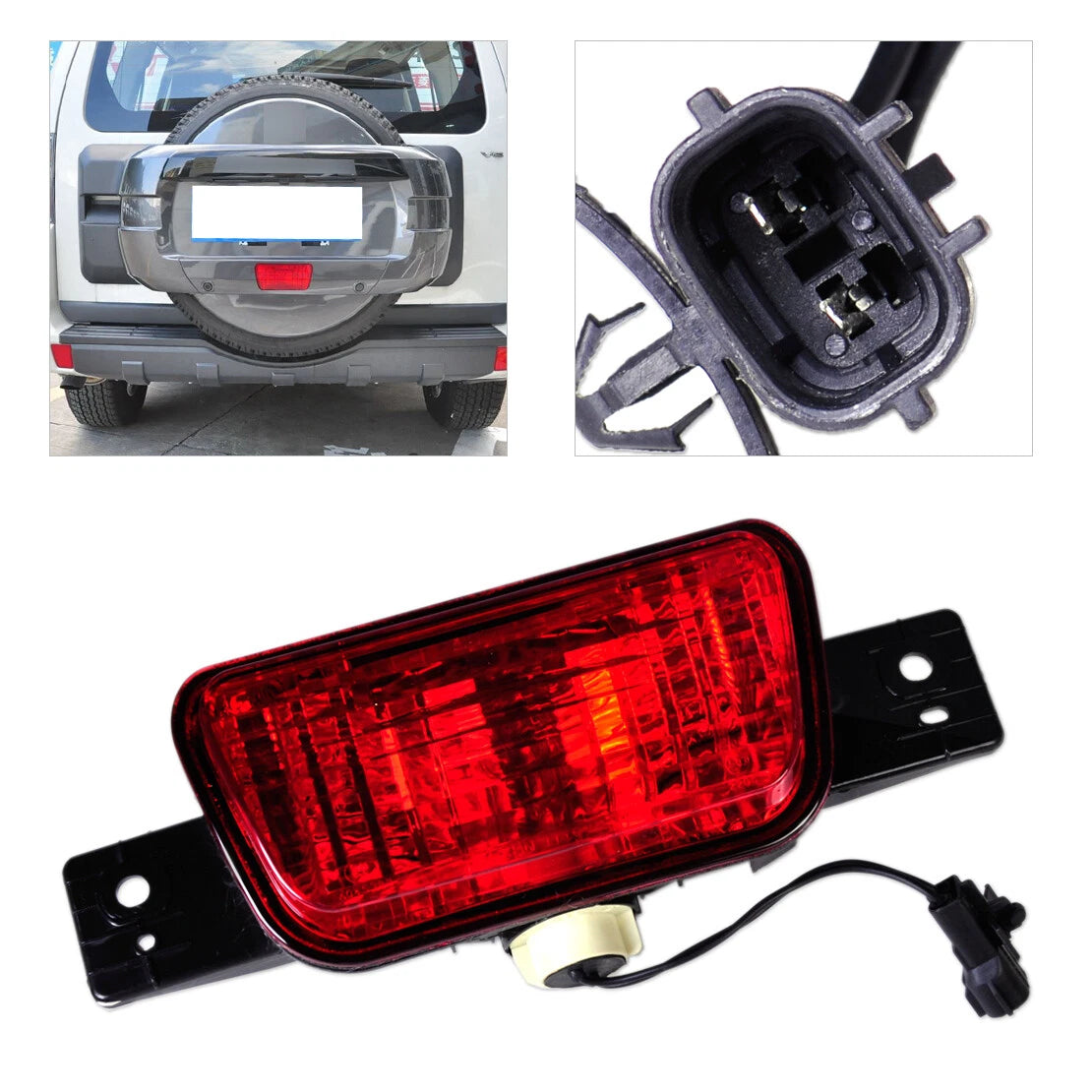 Rear Spare Tire Cover & Tail Fog Lamp Light for Mitsubishi Pajero Shogun (nk)