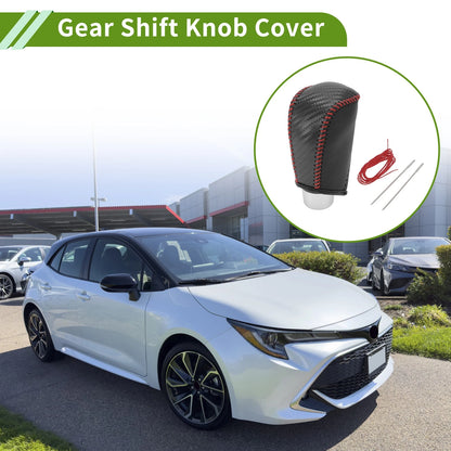 Gear Shift Knob Cover Black Carbon Fiber Red for Toyota Camry (2007–2011)