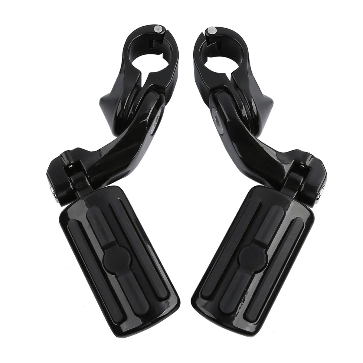 1-1/4" Black Short Angled Highway Engine Guard Foot Pegs for Harley