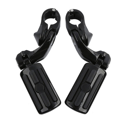 1-1/4" Black Short Angled Highway Engine Guard Foot Pegs for Harley