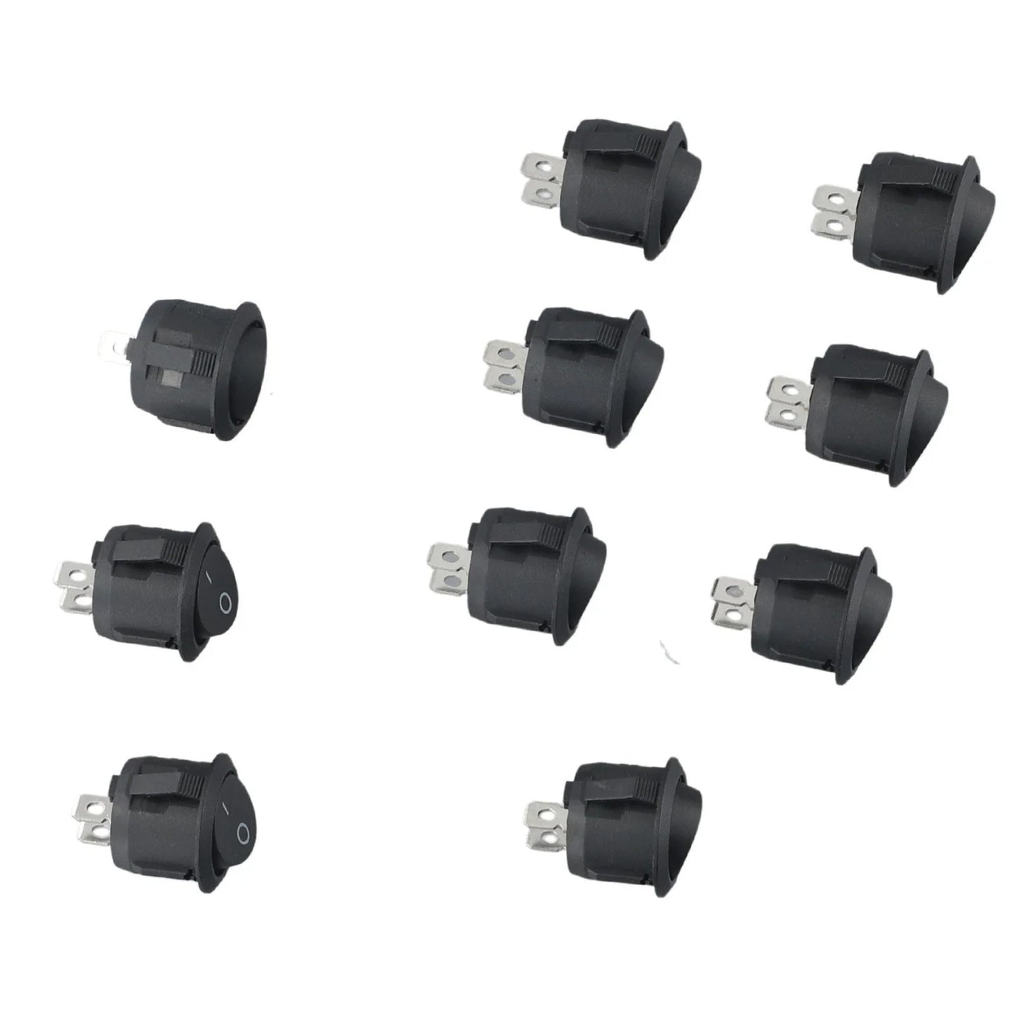 10 Pack 12V Round Rocker Switch ON/OFF for Camper Van/Caravan Motorhome