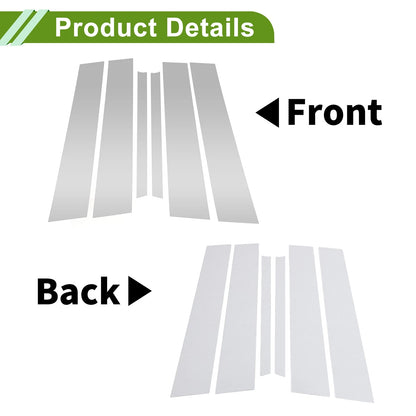 6 Pcs Pillar Window Trim for Chevy Equinox (2018-2023) Silver Tone
