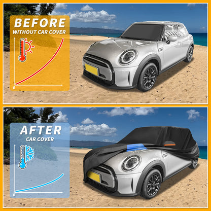 Waterproof Car Cover for BMW Mini Cooper 2014-2024 Black 210D-PU