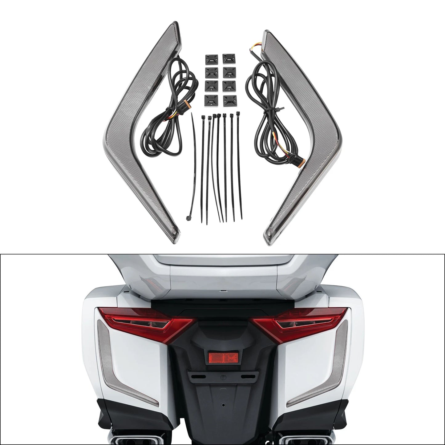 Rear Saddlebag Turn Brake Light Accents for Honda Goldwing GL1800 (2018-2025)
