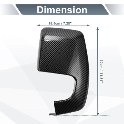 Rearview Mirror Cover Cap Black Carbon Fiber for Ford Transit Custom (2014-2023)