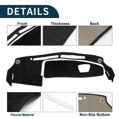 Dashboard Cover Mat for Suzuki WagonR MH35S/55S (2012-2022) Black 1 Set