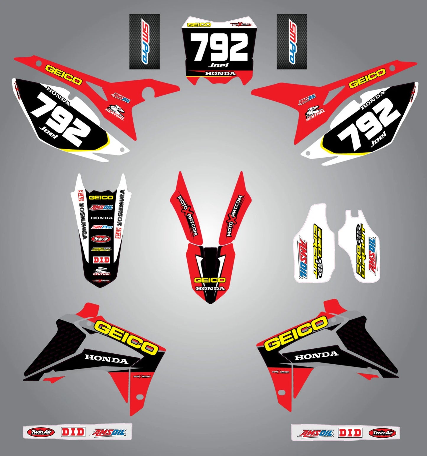 Custom Graphic Kit for Honda CRF 450 (2013-2016) - Sonic Style Stickers