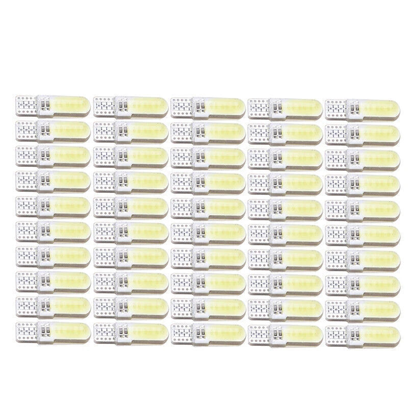 50 x 194 T10 W5W COB 2835 SMD 12 LED Car License Light Bulbs for Vehicles