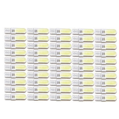 50 x 194 T10 W5W COB 2835 SMD 12 LED Car License Light Bulbs for Vehicles