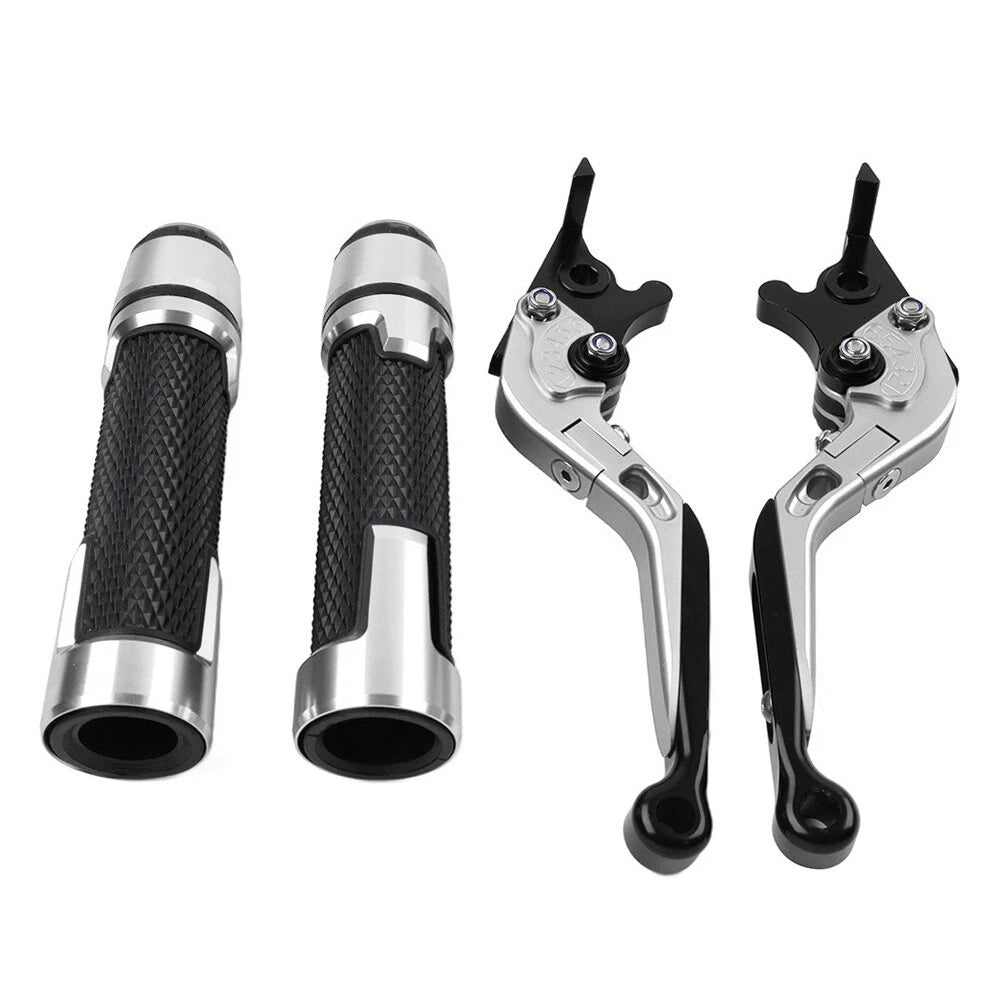 Silver Extendable Brake Clutch Levers & Handlebar Grips for Benelli BN302S