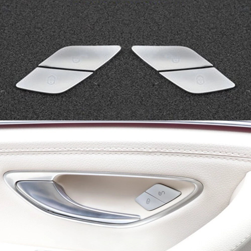 4 x Door Lock Unlock Buttons Cover for Benz C E Class W205 W213 X253