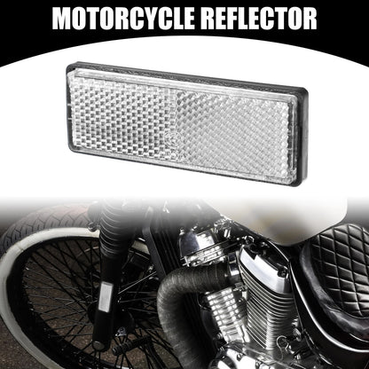 2 x 3.46x1.26 Universal Reflector Rectangle for Motorbike Bike White