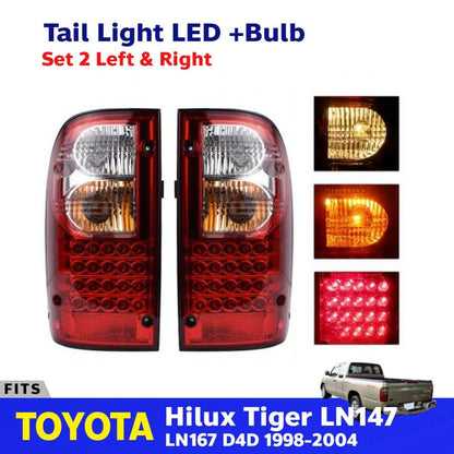 Tail Light Rear Lamp LED LH+RH Fits Toyota Hilux Tiger LN145 N147 Pickup 1998-04