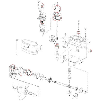 Gearcase Seal Kit for Evinrude/Johnson 20-35HP (1985-2005)