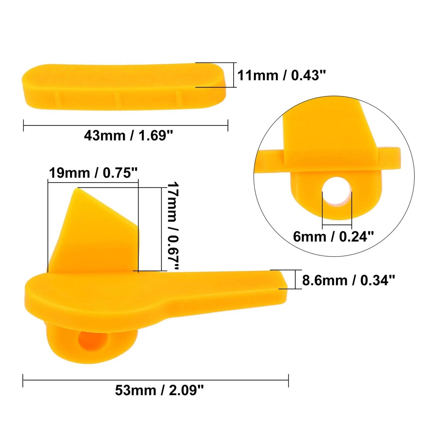 Demount Head Plastic Insert Repair Kit 2.09x0.71x1.14 for Motorcycle