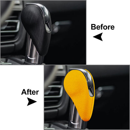 Bright Yellow Gear Shift Knob Cover Trim for Porsche Macan Panamera Cayman 718