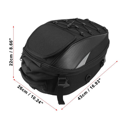 Motorcycle Seat Tail Bag Motorbike Travel Rear Luggage 1680D Black Backpack