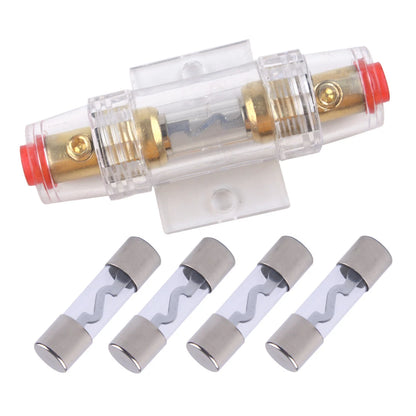 8 Gauge Wire AGU Fuse Box Holder + 4 x 60A Fuses for Car Stereo Audio (N/A)