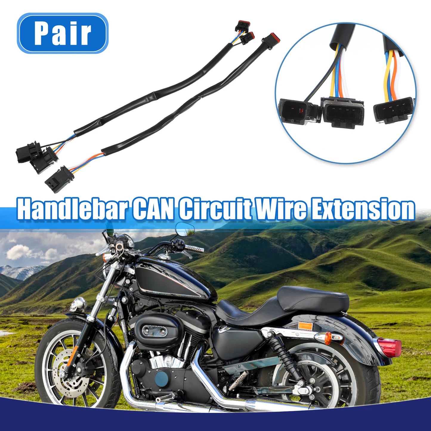 10 Inch Handlebar Wire Cable Extension 2 x for Harley Softail