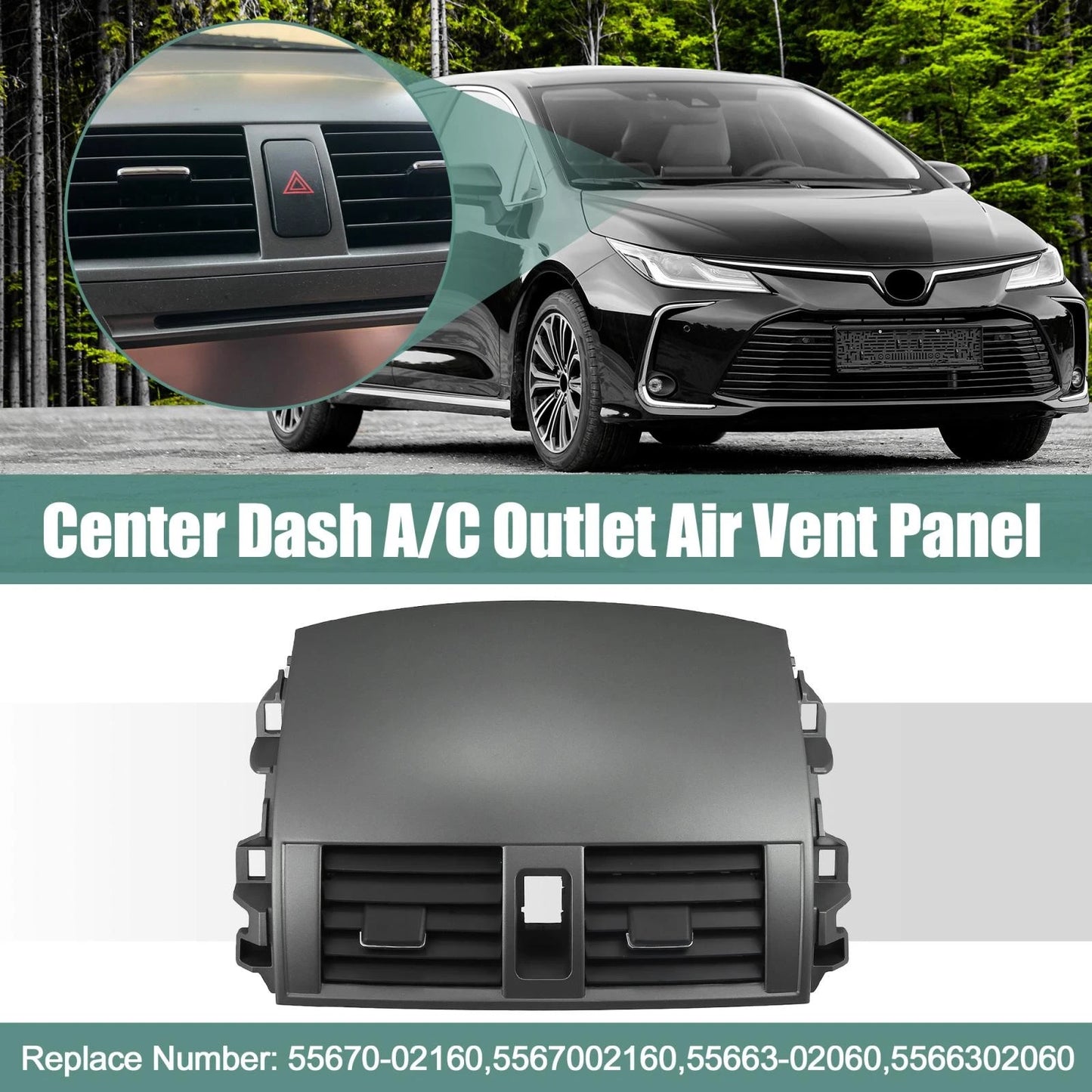 Center Dash A/C Air Vent Outlet Panel for Toyota Corolla (2008–2013)