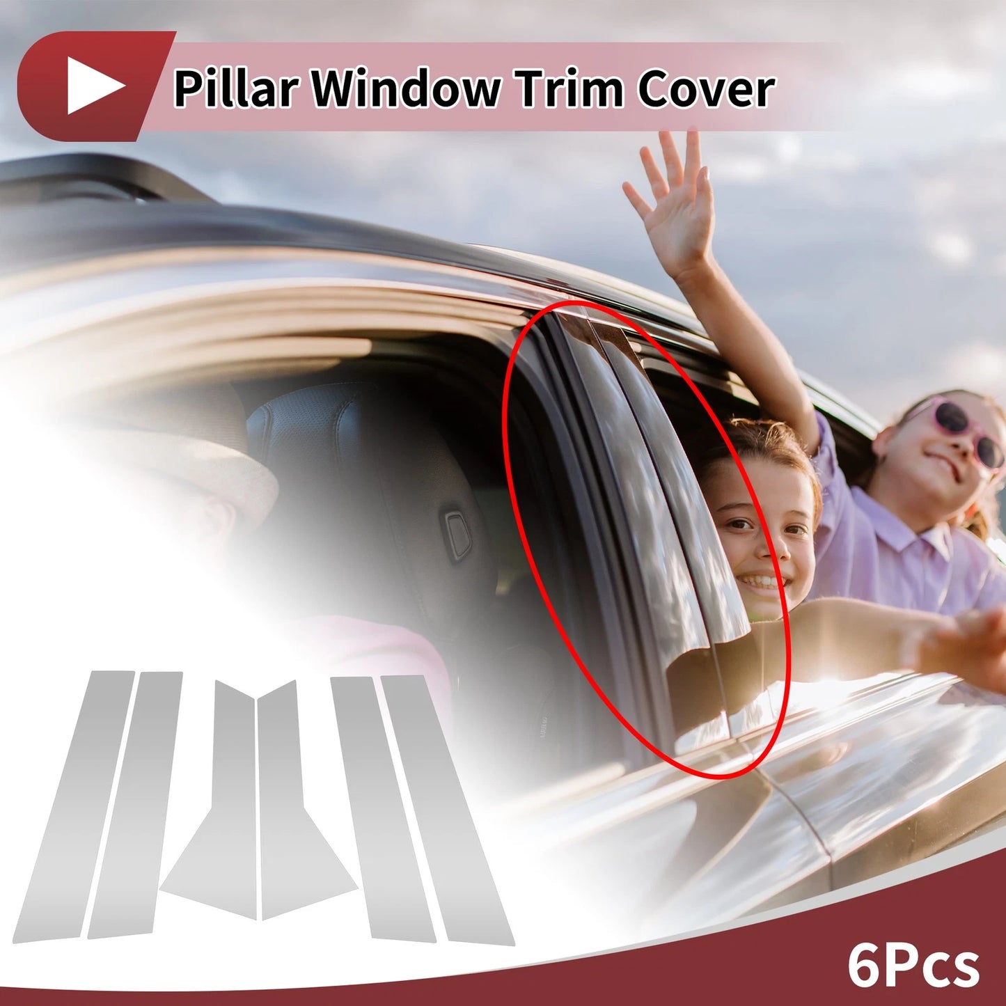 6 x Car Door Pillar Window Trim for Infiniti QX50 (2019 - 2023) Chrome
