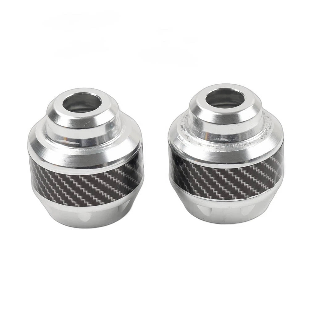 2 x Silver Motorcycle Front Fork Frame Sliders for Make & Model