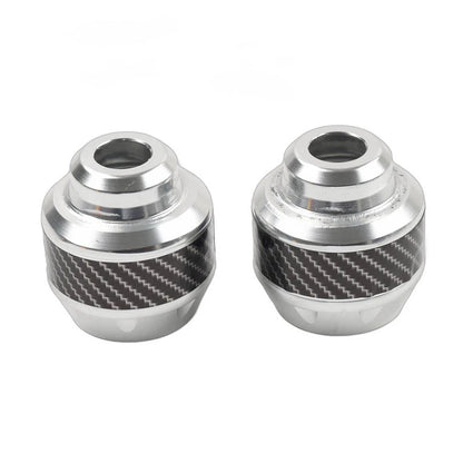 2 x Silver Motorcycle Front Fork Frame Sliders for Make & Model