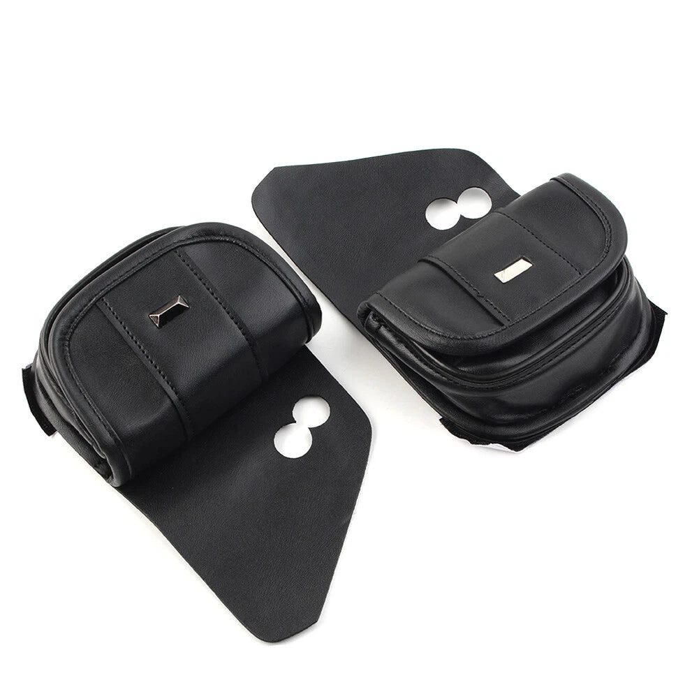 Black Dual Pouches Windshield Bags for Harley Touring Street Glide Special (2014-2023)