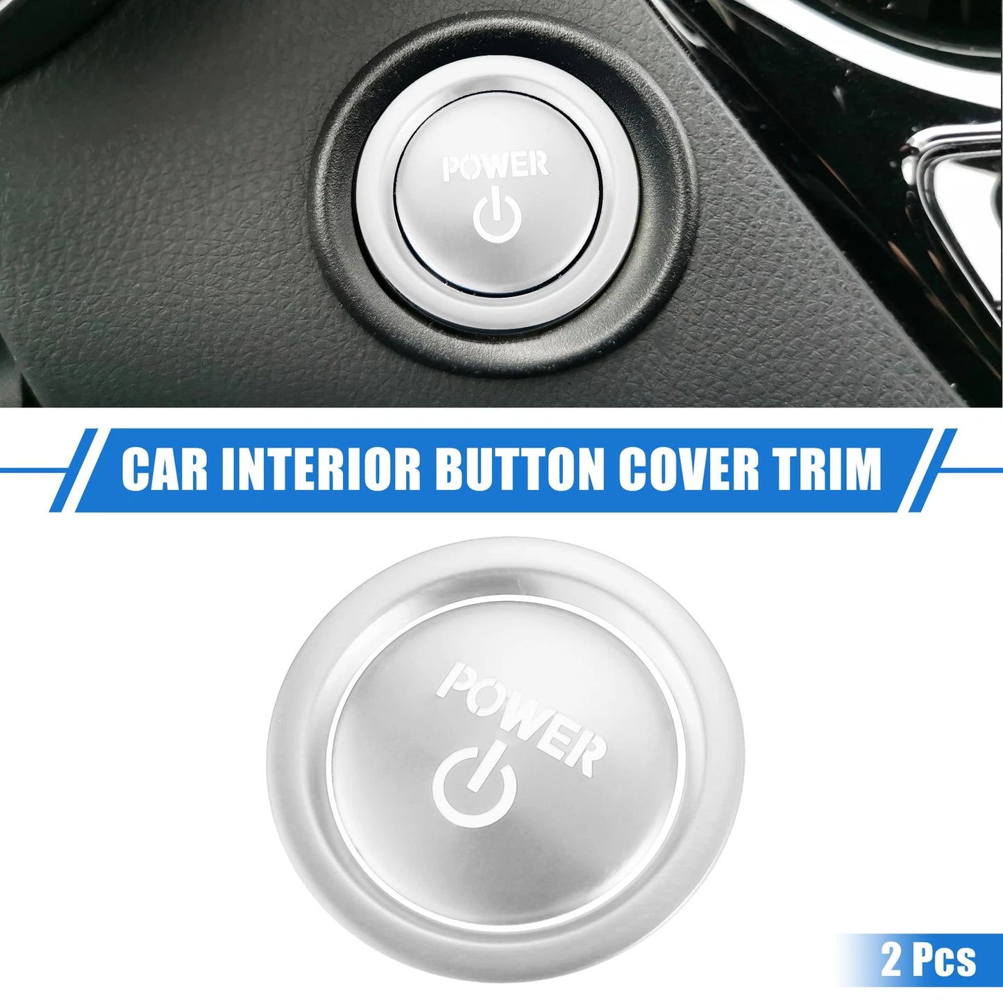 Engine Start Ignition Button Covers for Toyota Sienna (2022-2023) Silver