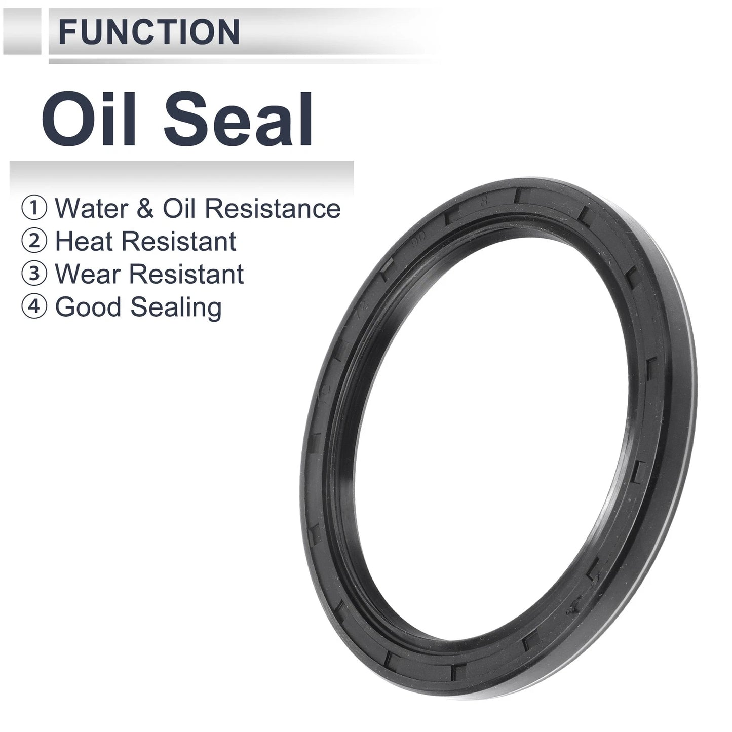 Oil Seal Rotary Shaft Seal Nitrile Rubber 72x90x8mm Black 5 Pcs
