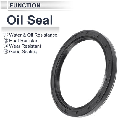 Oil Seal Rotary Shaft Seal Nitrile Rubber 72x90x8mm Black 5 Pcs