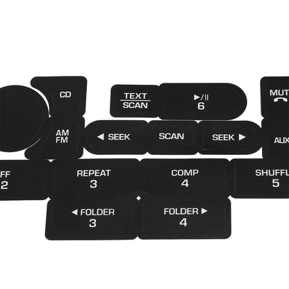 Radio Stereo Button Repair Decals for Ford Mustang