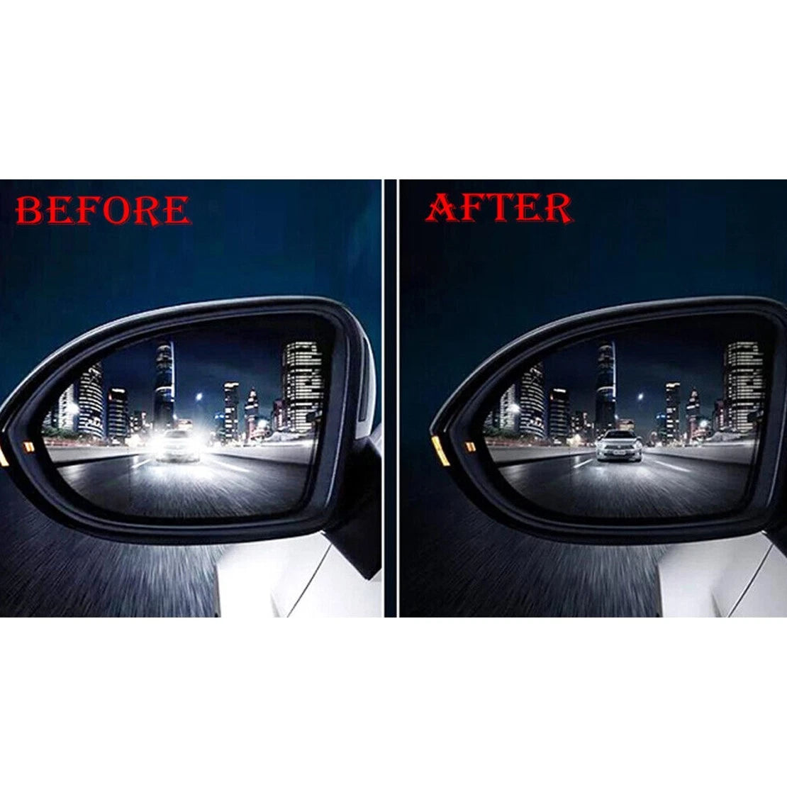 Anti-Fog Rain Shield Film for Car Rearview Mirror (Fits Various Models)