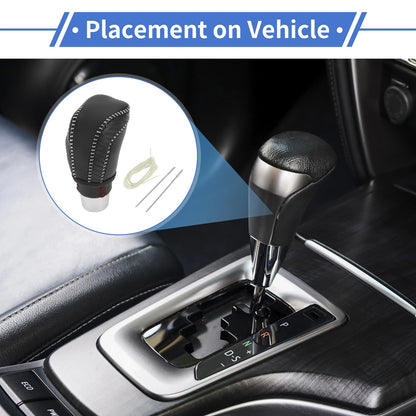 Gear Shift Knob Cover for Toyota Camry Black Carbon Fiber Beige (2018–2023)