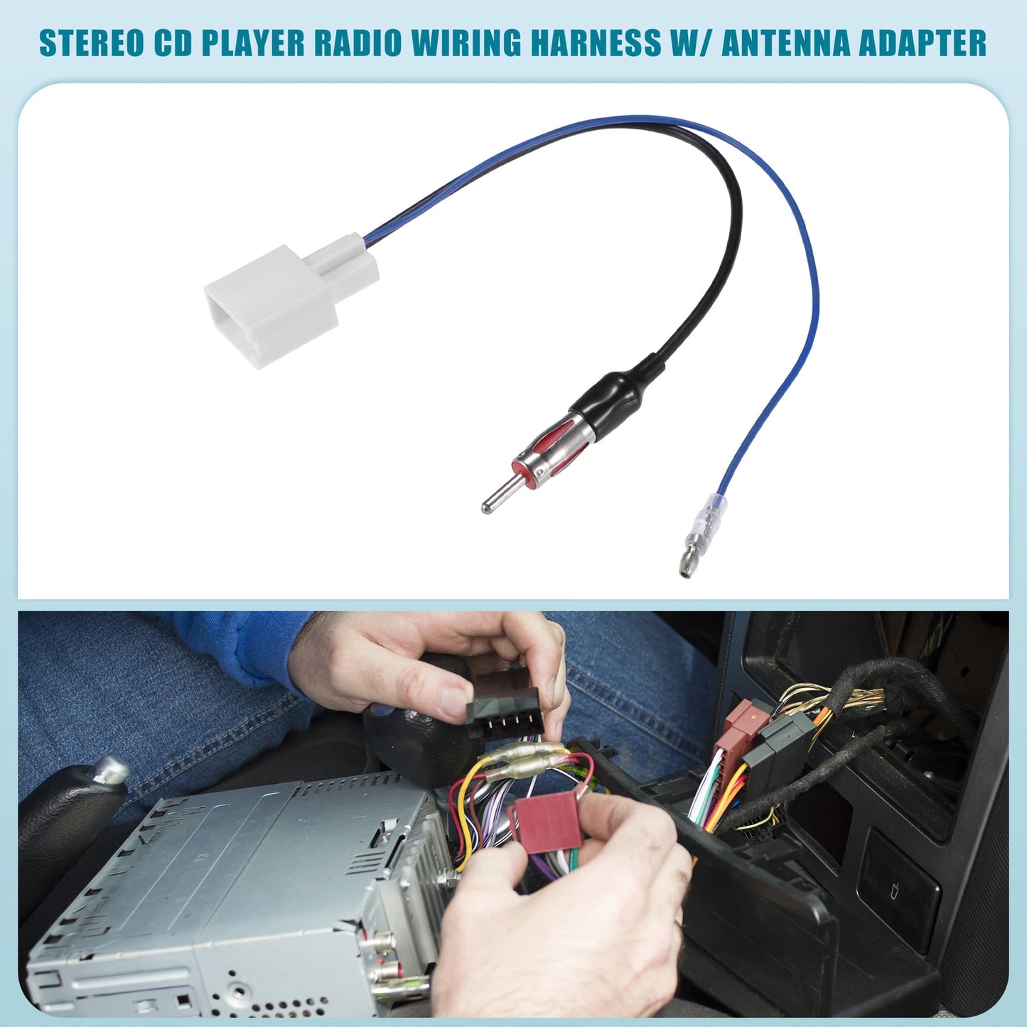 Stereo CD Player Radio Wiring Harness & Antenna Adapter for Toyota (2010-2019)