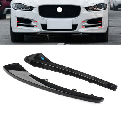 Black Front Bumper Outer Grill Covers for Jaguar XE R-Sport (2015-2019)