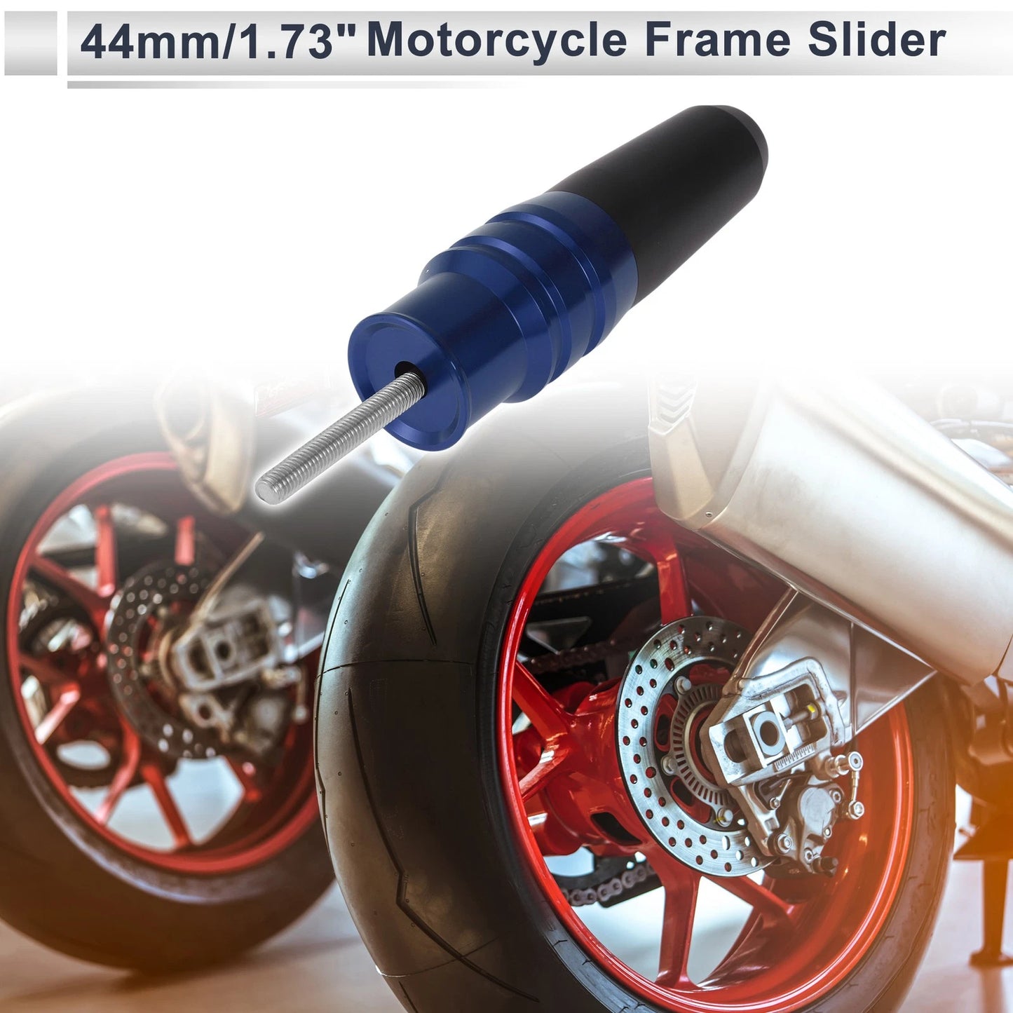 10.5mm Aluminum Alloy Plastic Motorcycle Slider Frame Bolt 1 Set Blue for Motorcycle