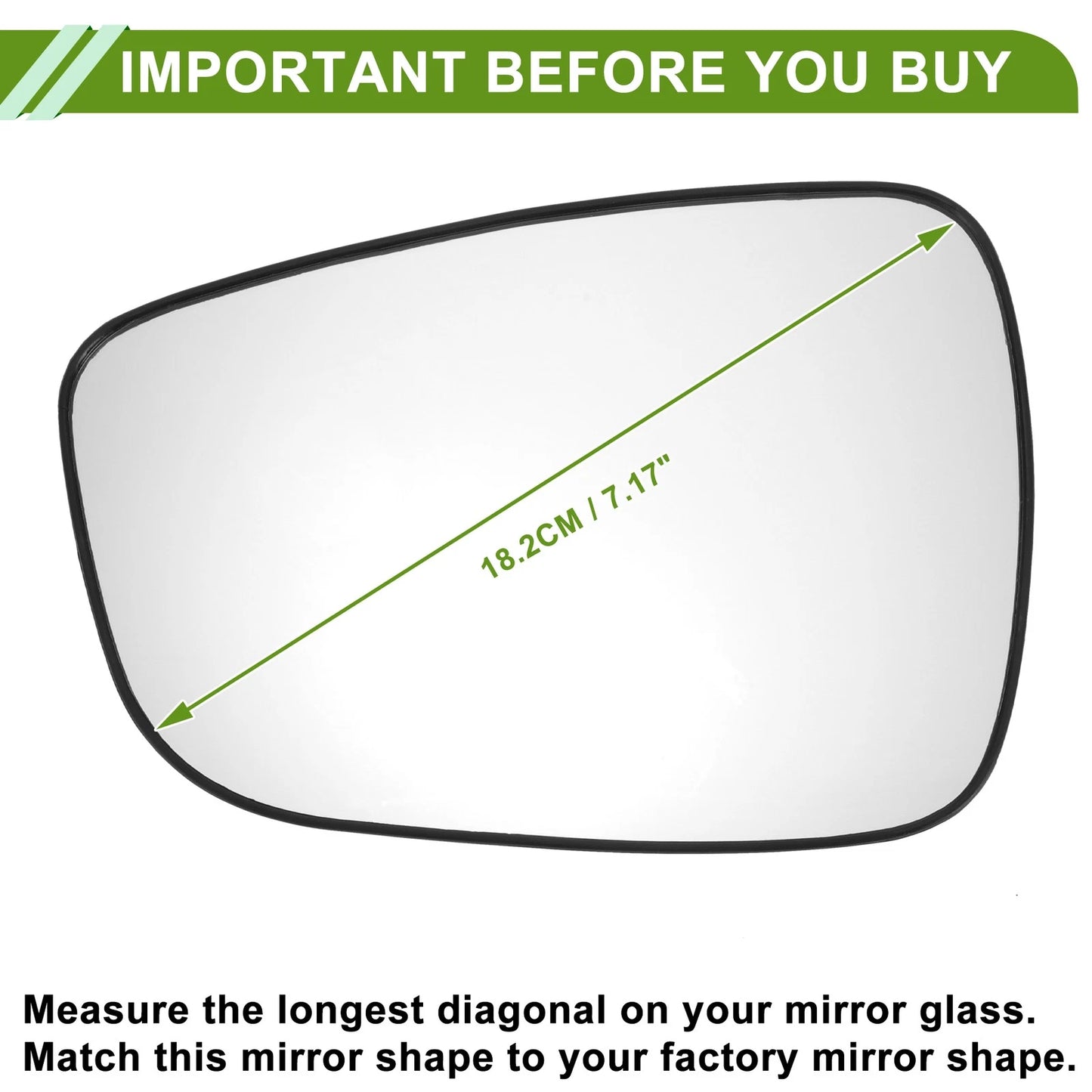 Heated Left Side Mirror Glass for Hyundai Accent (2011-2017)