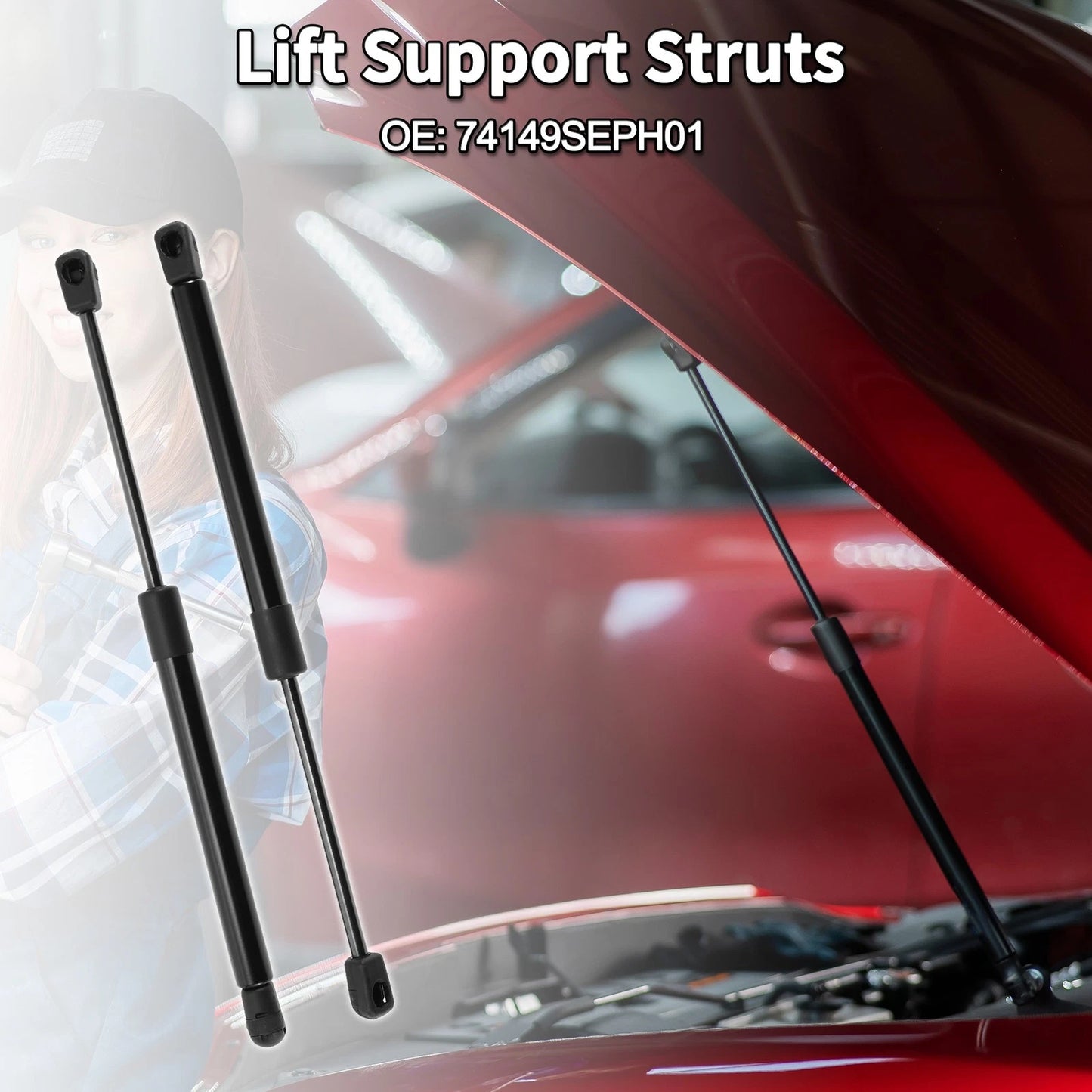 Front Hood Bonnet Lift Supports Struts for Acura TL (2006-2008)