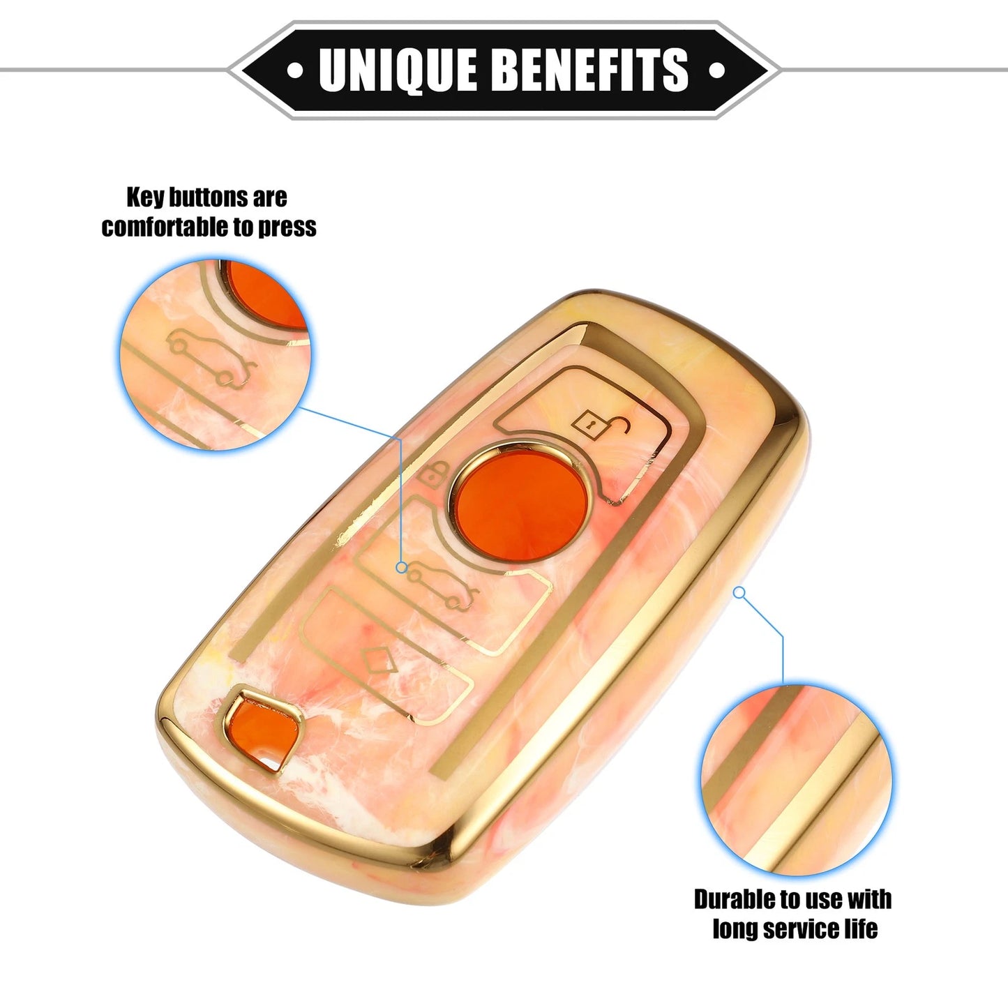 4 Button Remote Key Fob Cover Shell for BMW 2 Series, 3 Series, X4 (2014-2023)