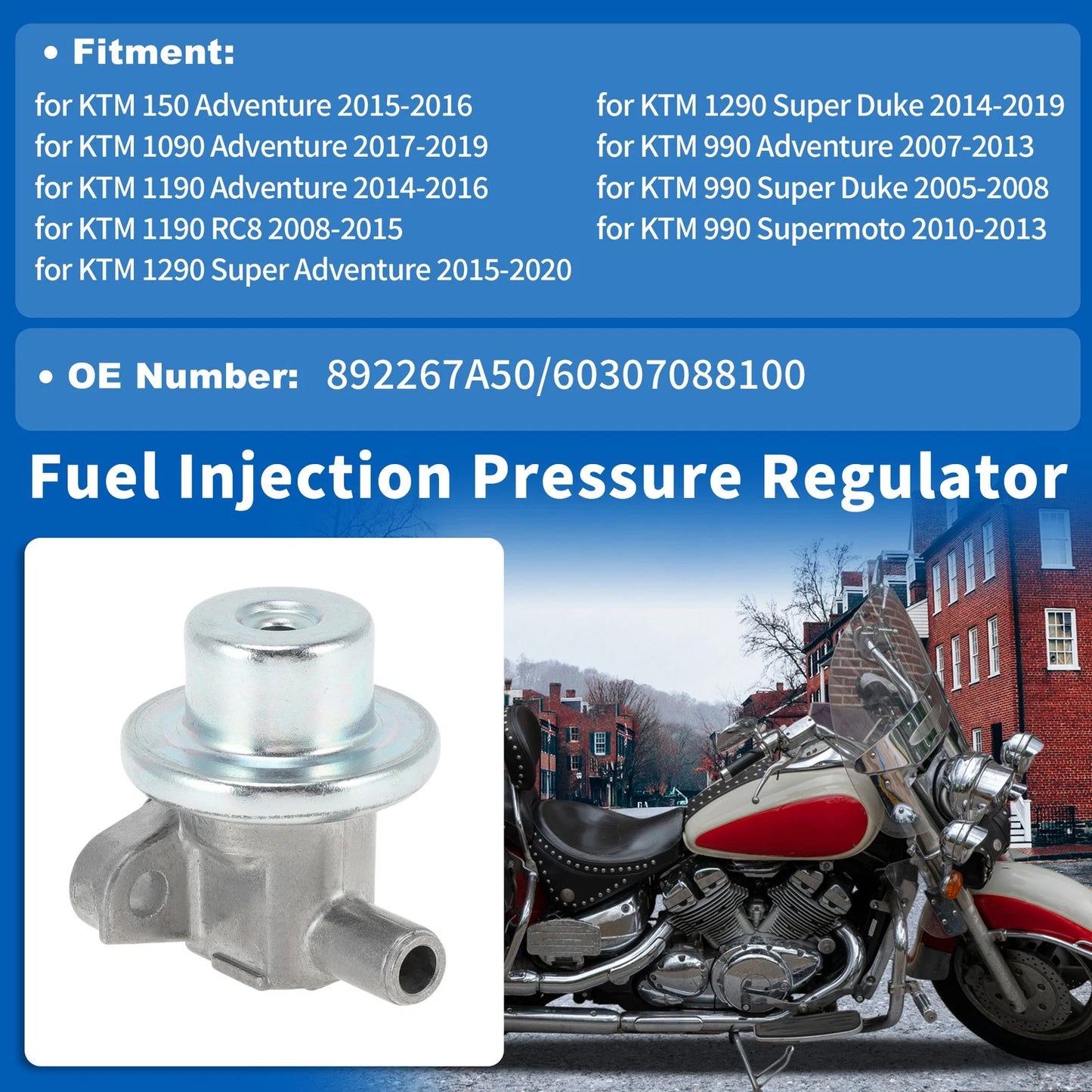 Motorcycle Fuel Pressure Regulator for KTM 150 Adventure (2017–2019)