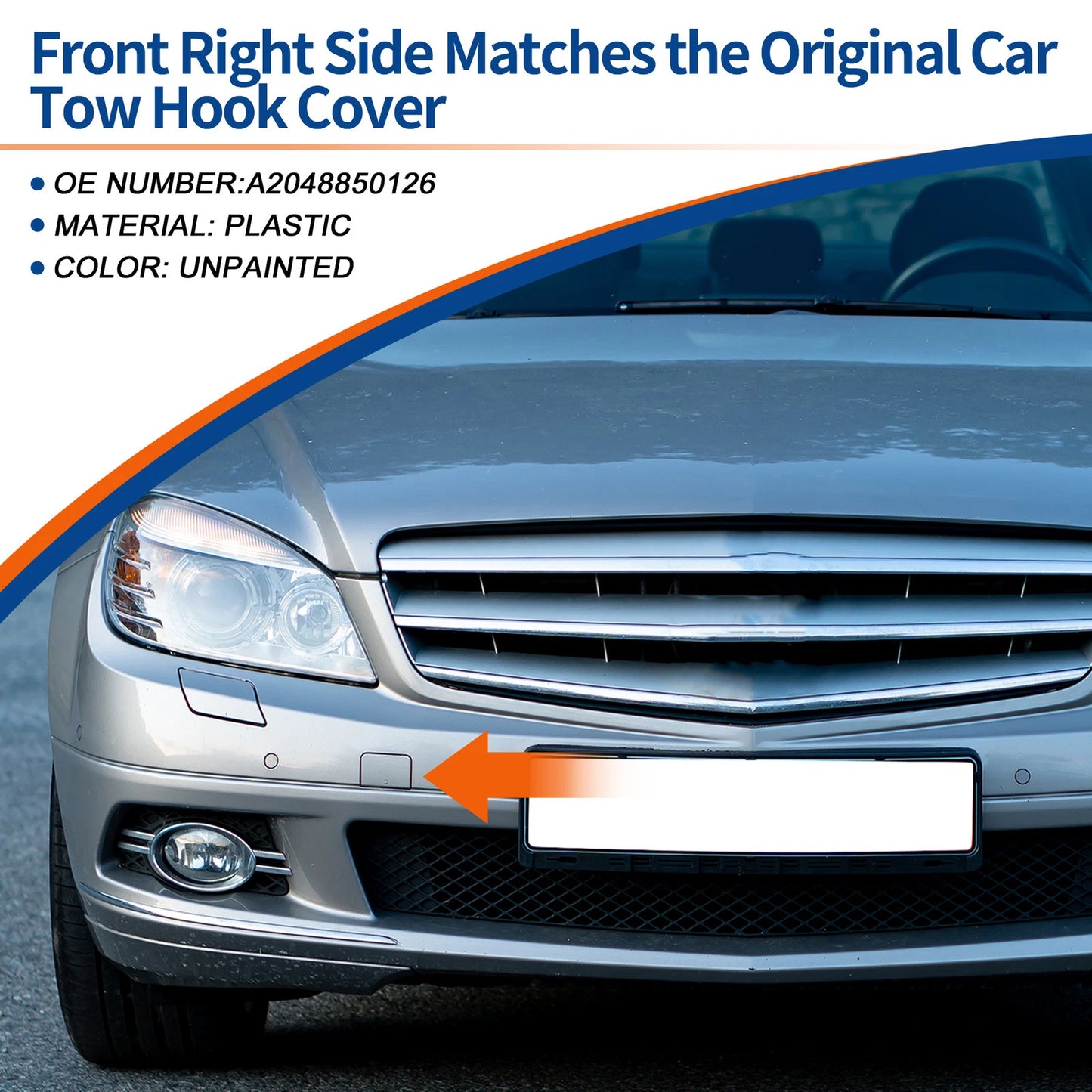 Front Bumper Tow Hook Cover for Mercedes-Benz C-Class W204 Sport (2008-2011)