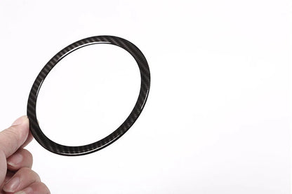 Carbon Style Steering Wheel Logo Circle Trim fit For Jaguar XE XF 2016-2018