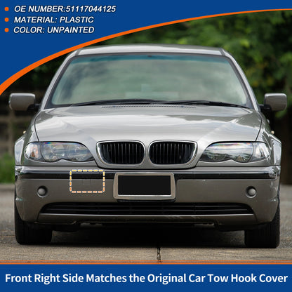 Bumper Tow Hook Cover for BMW 3 E46 2001-2005 (Unpainted)