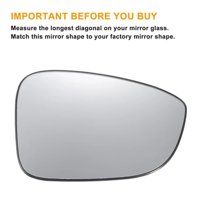 Left Right White Mirror Glass w/ Back Non-heated for Honda Accord (2018-2022)