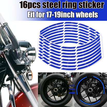 16pc 17"-19" Reflective Rim Strips for Car Motorcycle Wheel Tire Decals