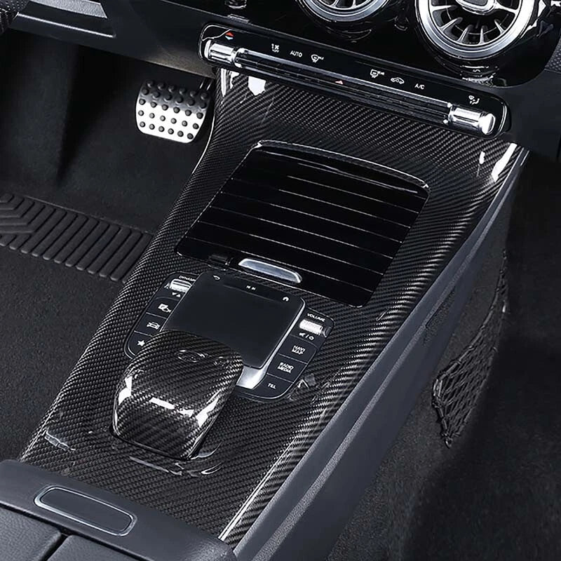 Real Carbon Fiber Center Console Gear Shift Cover Trim Fit For Benz CLA 2020+
