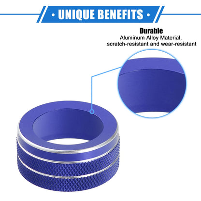 3 x AC Climate Control Knob Ring Covers for Jeep Renegade (2018-2023) Blue